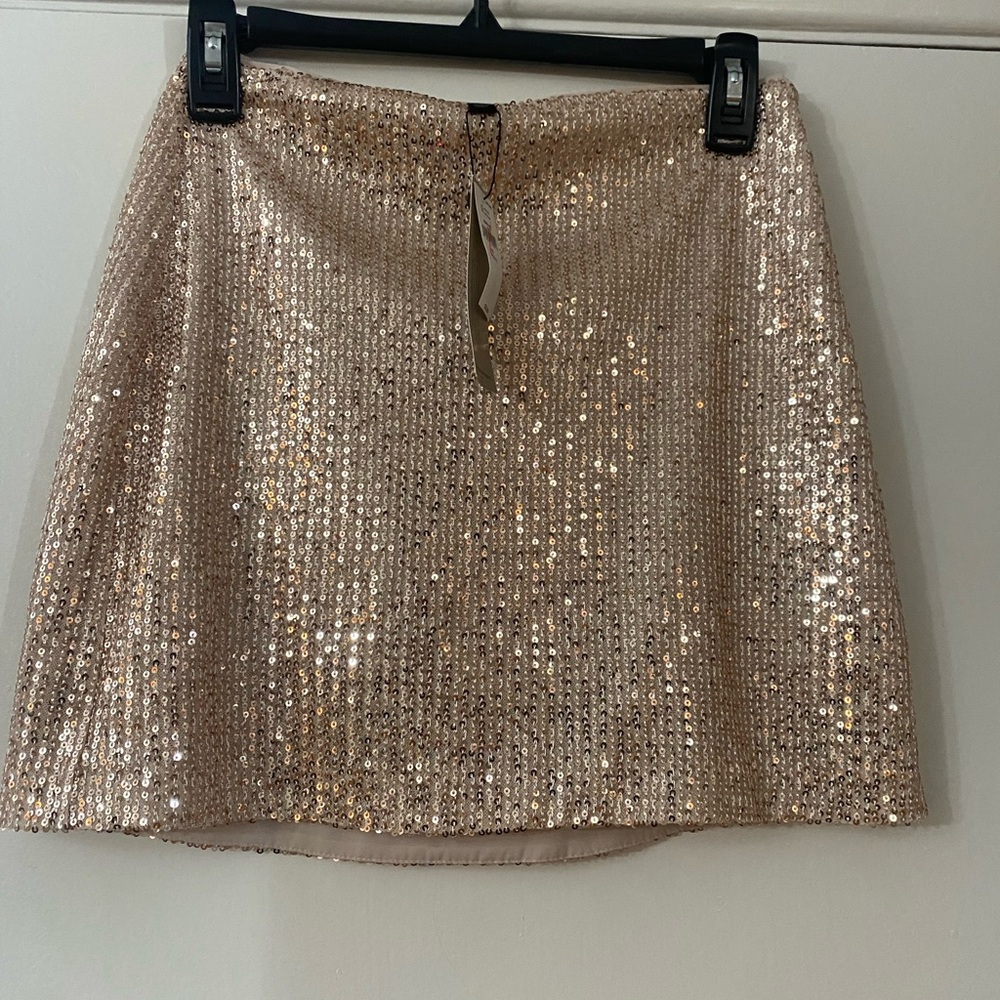 Sequin Mini Skirt - Gold